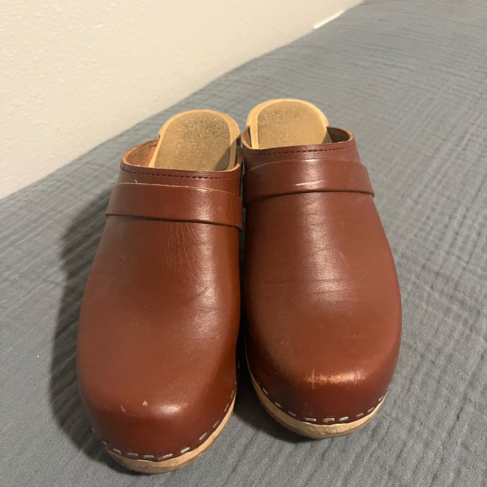 Sandgrens Brown Leather Clogs - image 2